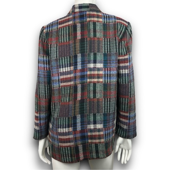 WILLOW RIDGE 90s Vintage Patchwork Plaid Blazer Academia Preppy Grannycore - Picture 8 of 16